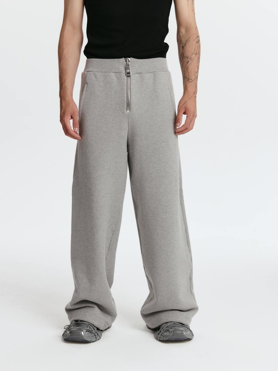 Брюки-трубы унисекс с акцентной  молнией