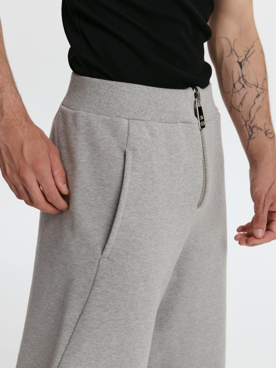 Брюки-трубы унисекс с акцентной  молнией
