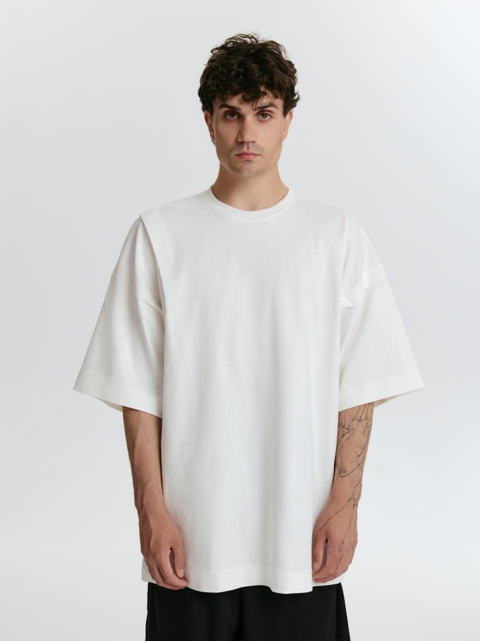 Футболка ассиметричная из велюрового хлопка